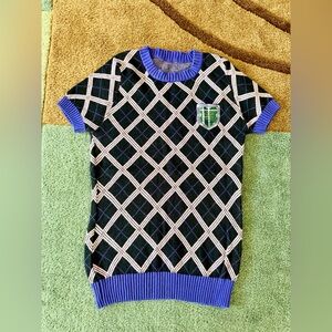 Vintage Sweater top with argyle/tartan pattern